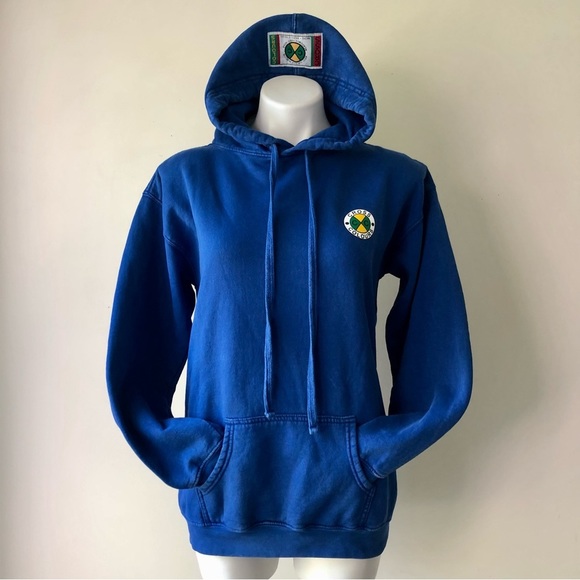 🌼 CROSS COLOURS Circle Logo Hoodie, Royal Mineral XS NWT - Picture 1 of 8